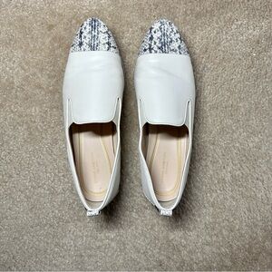 Cole Haan Grand Ambition Slip On Loafers, Sz 10, Cream/snake print leather